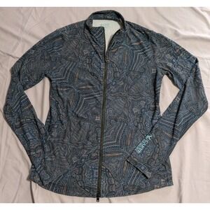 Carve Designs Cruz Womens Full Zip Rash Guard UPF Swim Jacket Blue Geometric XS